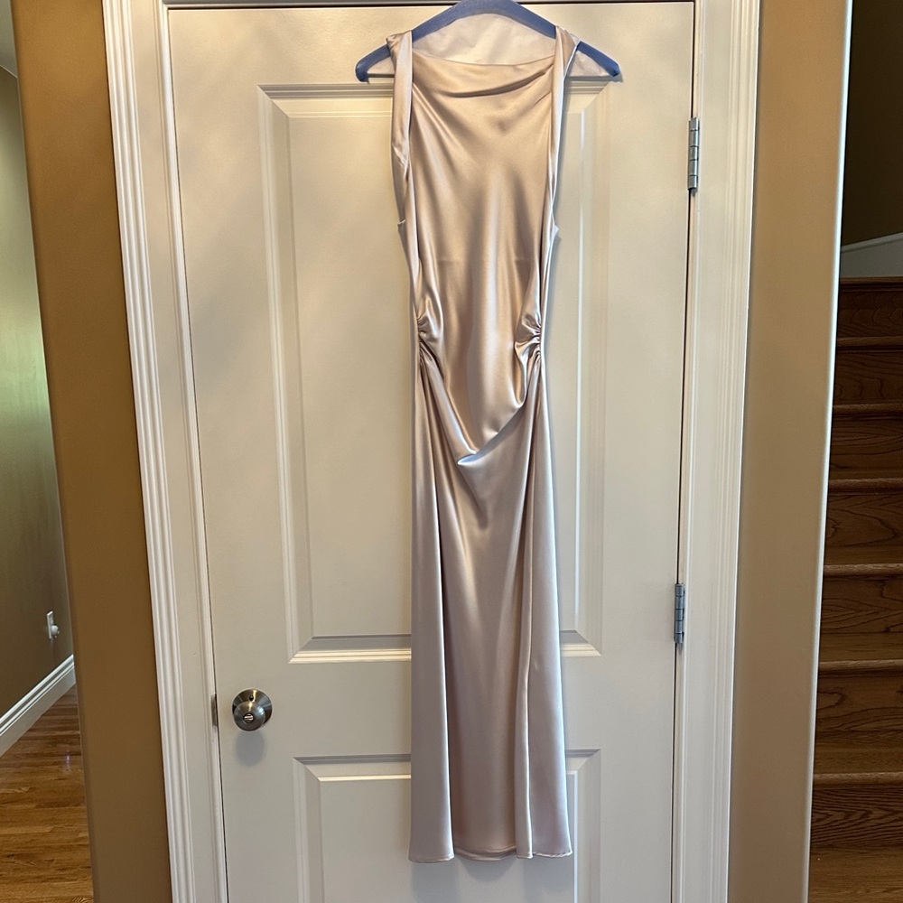 Elegant champagne Sleeveless Dress ZARA